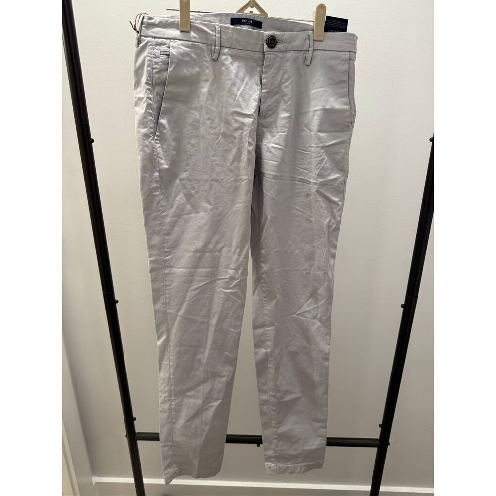 Boggi Milano Men’s Slim Fit Stretch Chino Pants NWT Gray